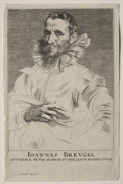 Portret van Jan Brueghel door Anthony van Dyck