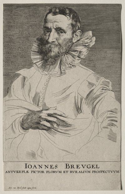 Portret van Jan Brueghel door Anthony van Dyck