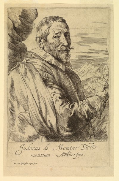 Portret van Josse de Momper, uit de Icones Principum Virorum door Anthony van Dyck