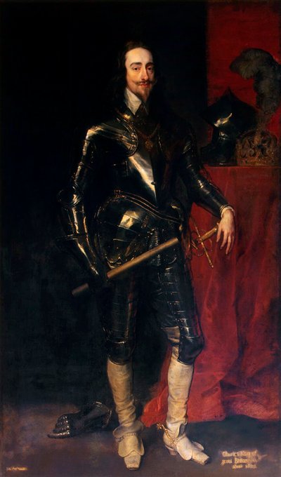 Portret van Koning Karel I van Engeland, Schotland en Ierland 1600-1649, 1638 door Anthony van Dyck