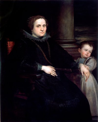 Portret van Dame met Kind door Anthony van Dyck