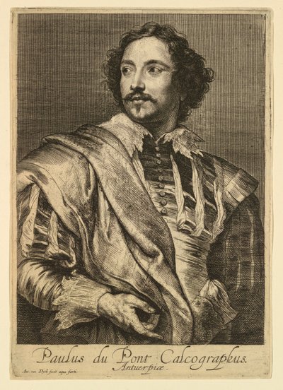Portret van Paulus Pontius, uit de Icones Principum Virorum door Anthony van Dyck
