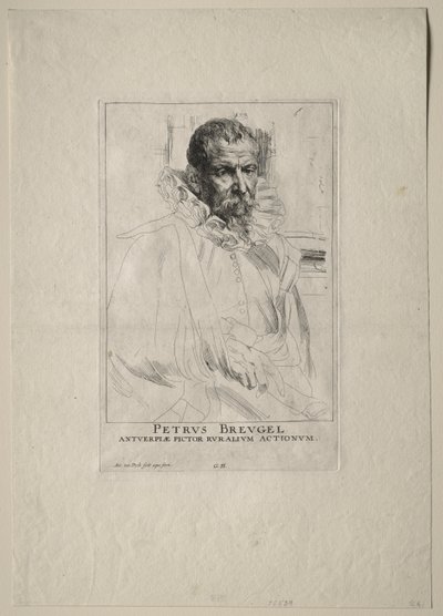 Portret van Pieter Breughel door Anthony van Dyck