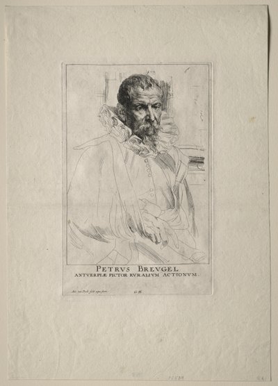 Portret van Pieter Breughel door Anthony van Dyck