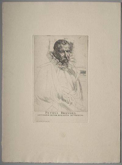Portret van Pieter Brueghel door Anthony van Dyck