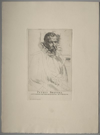Portret van Pieter Brueghel door Anthony van Dyck