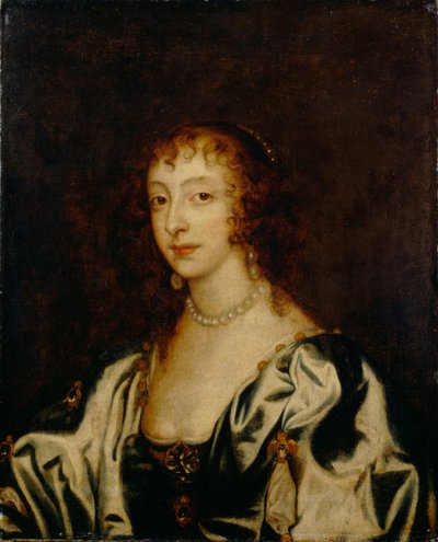 Portret van Koningin Henrietta Maria van Frankrijk 1609-1669, 1666 door Anthony van Dyck