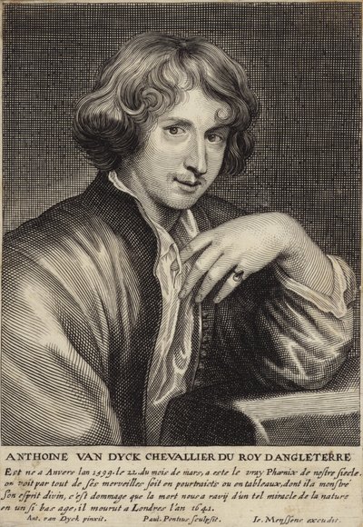 Portret van Sir Anthony van Dyck door Anthony van Dyck