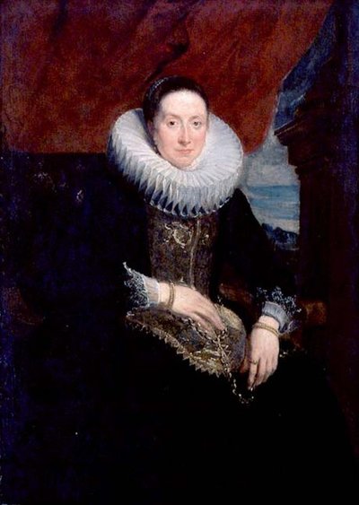 Portret van een vrouw door Anthony van Dyck