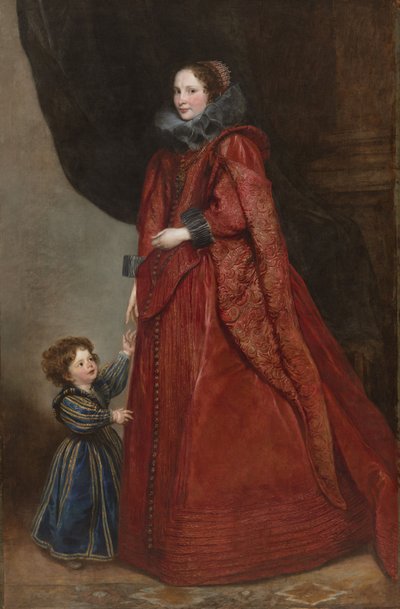 Portret van een vrouw en kind, c.1623-25 door Anthony van Dyck