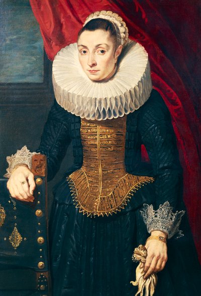 Portret van een vrouw door Anthony van Dyck