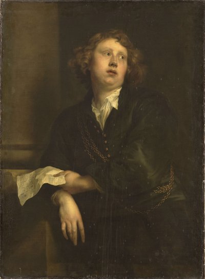 Portret van de componist Henricus Liberti 1628-1661, ca. 1630 door Anthony van, Dyck