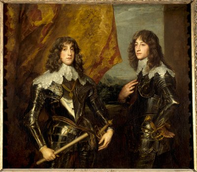 Portretten van de Palatijnse Prinsen, Charles Louis I (1617-1680) en Robert (1619-1682) zonen van de koning van Bohemen Frederik V door Anthony van Dyck