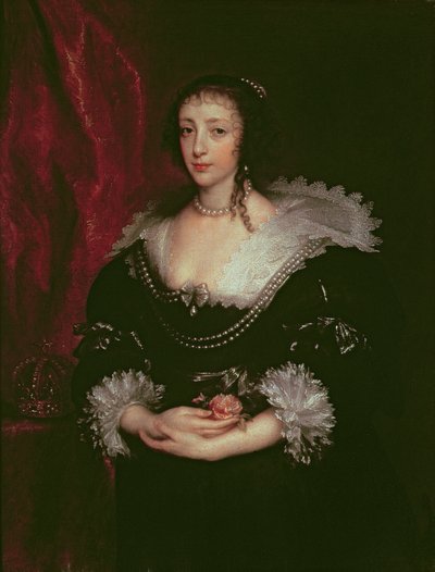Koningin Henrietta Maria (1609-1669), koningin-gemalin van Charles I van Engeland, 1632 door Anthony van Dyck