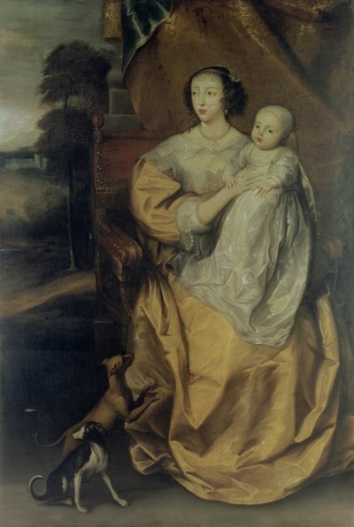 Koningin Henrietta Maria (1609-69) c.1640 door Anthony van Dyck