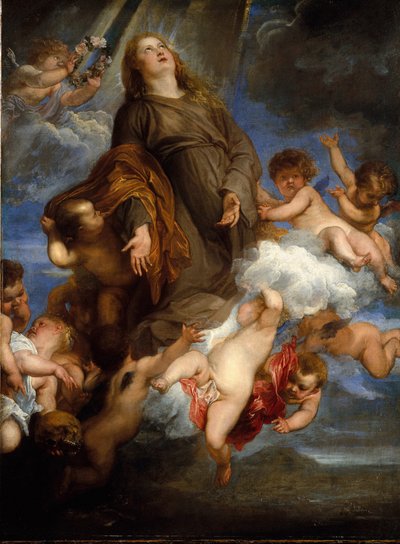 Sint Rosalia die bemiddelt voor de pestlijders van Palermo, 1624 door Anthony van Dyck
