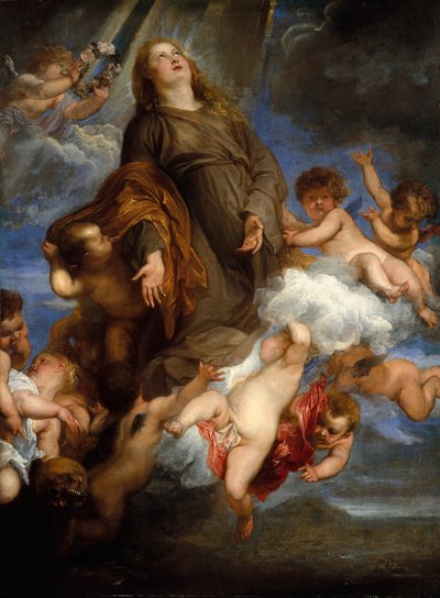 Sint Rosalie die bemiddelt voor de pestlijders van Palermo door Anthony van Dyck