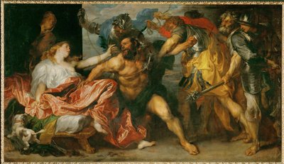 Simson als gevangene (schilderij op doek) door Anthony van Dyck