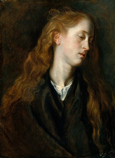 Studiehoofd van een jonge vrouw door Anthony van Dyck