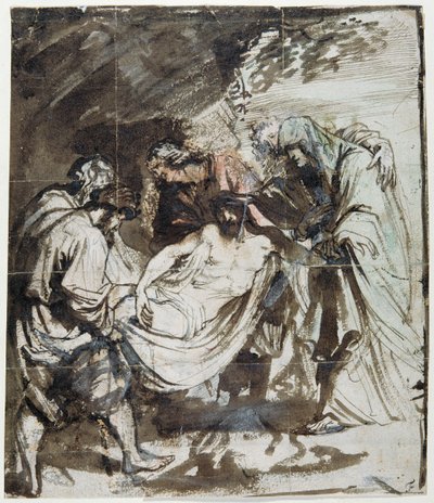 Studie voor de Graflegging, ca. 1617-18 door Anthony van Dyck