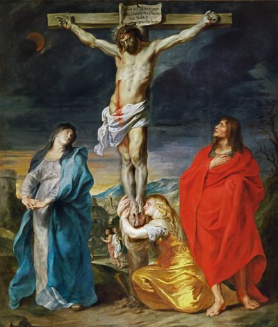 De Gekruisigde Christus met de Maagd Maria, Heiligen Johannes de Doper en Maria Magdalena door Anthony van Dyck