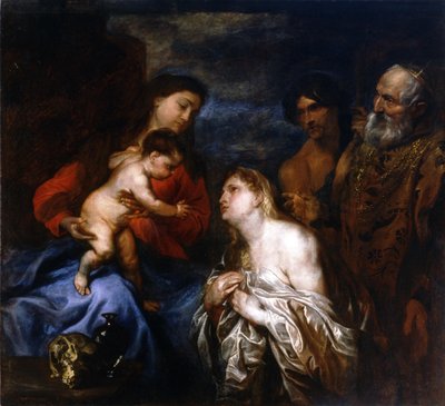 De Maagd en het Kind met berouwvolle zondaars door Anthony van Dyck