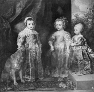 De drie zonen van Karel I, koning van Engeland door Anthony van Dyck
