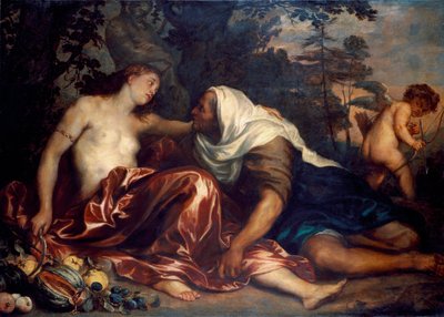 Vertumnus en Pomona (Jupiter en Ceres): Vertumnus, verliefd op de nimf Pomona, vermomt zich als oude vrouw om haar te benaderen door Anthony van Dyck