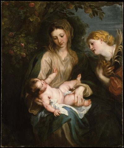 De Maagd met het Kind en de heilige Catharina van Alexandrië door Anthony van Dyck