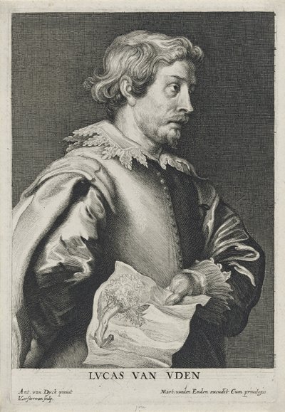 Lucas van Uden, 1630-1640, ets door Lucus Vorsterman door Anthony van after Dyck