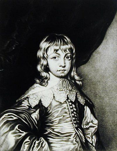 Portret van George, Hertog van Buckingham (1592-1628) gegraveerd door Robert Dunkarton (1744-c.1817) uit Illustrious Characters in British History (mezzotint) door Anthony van after Dyck