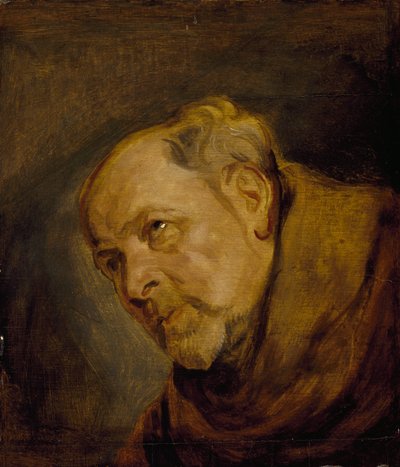 Hoofd van een monnik (Jan Malderus, bisschop van Antwerpen, als Sint Bonaventura) door Anthony van Dyck