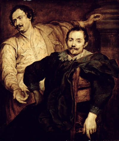 Dubbelportret van de broers de Wael, Lucas en Cornelis door Anthony van studio of Dyck