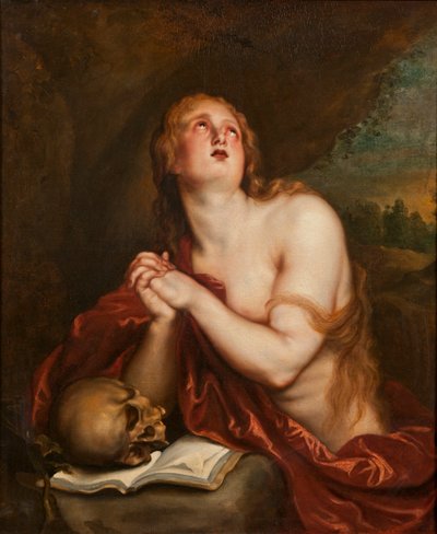 De berouwvolle St. Maria Magdalena, c.1630-40 door Anthony van workshop of Dyck