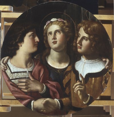 Sint-Cecilia tussen Sint-Tiburtus en Valerianus door Antiveduto Gramatica