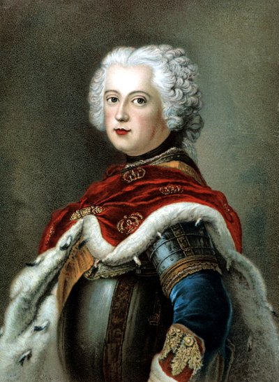 Frederik II de Grote, koning van Pruisen door Antoine (after) Pesne