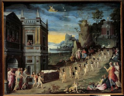 Allegorie: de begrafenis van de Liefde door Antoine (studio of) Caron