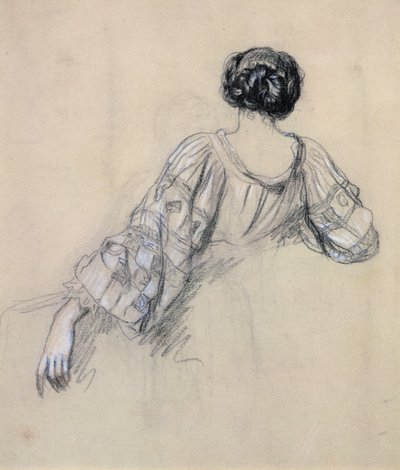 Achterkant van een jonge vrouw (studie voor 
