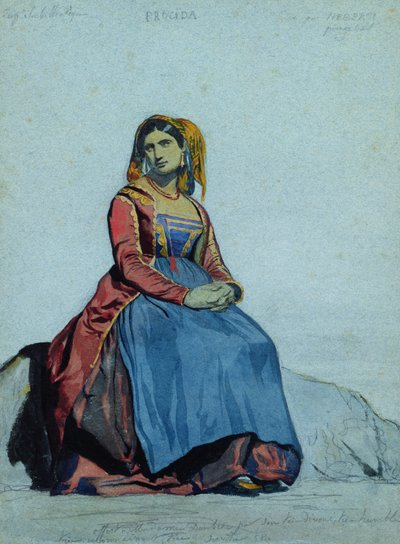 Vrouw van Procida, zittend door Antoine Auguste Ernest Herbert or Hebert
