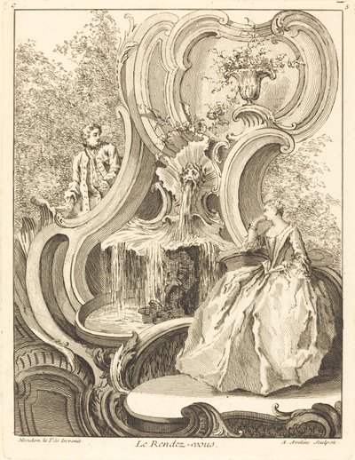 De Ontmoeting, 1736 door Antoine Aveline