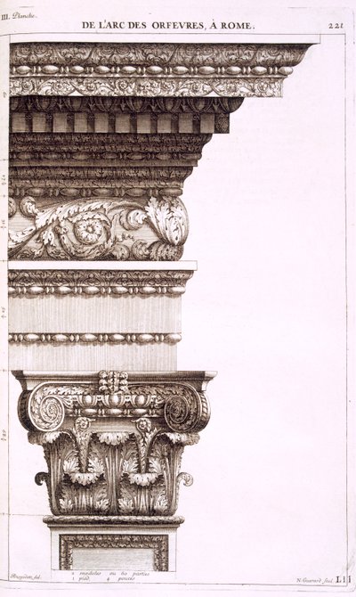 Boog van de goud- en zilversmeden, Rome, 1682 door Antoine Babuty Desgodets