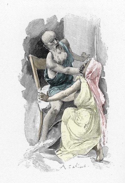 Odyssee van Homerus: Zang 19 (detail) door Antoine Calbet