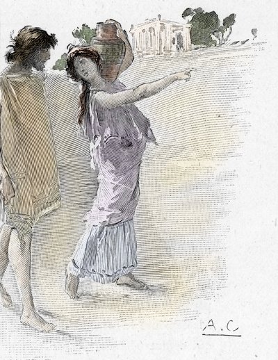 Odyssee van Homerus: Zang VII: Odysseus geholpen door Athena door Antoine Calbet
