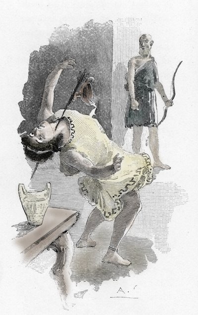 Odyssee van Homerus: de slachting van de vrijers door Antoine Calbet