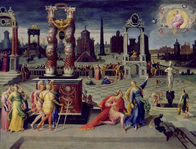 Augustus en de Tiburtijnse Sibylle door Antoine Caron