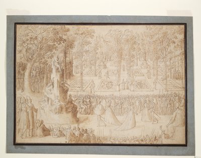 Catherine de Medici ontvangt de Poolse ambassadeurs in de Tuilerieën door Antoine Caron