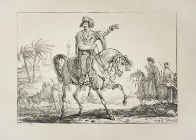 Hoofd Mameluk, c.1817 door Antoine Charles Horace Vernet