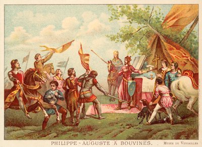 Philip Augustus van Frankrijk bij Bouvines, 1214 door Antoine Charles Horace Vernet