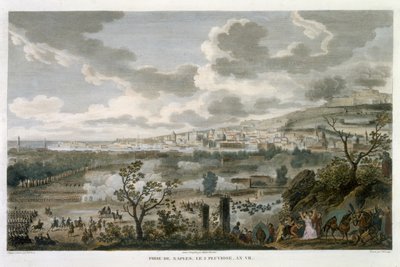De Verovering van Napels, 2 Pluviose, Jaar 7 (23 januari 1799) gegraveerd door Jean Duplessi-Bertaux (1747-1819) door Antoine Charles Horace Vernet