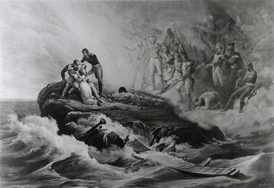 Het afscheid van de familie Bertrand, St. Helena, c.1821-36 door Antoine Charles Horace Vernet